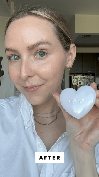 Kinonen after applying the Lilybyred Luv Beam Glow Veil