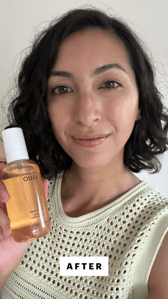 Pai after applying the Ouai Wave Spray